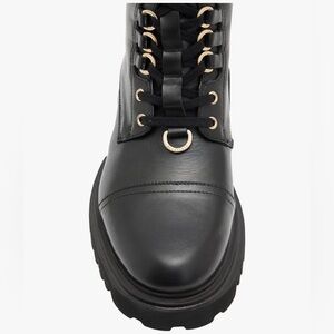 All Saints Black Leather Lydia Combat Boots